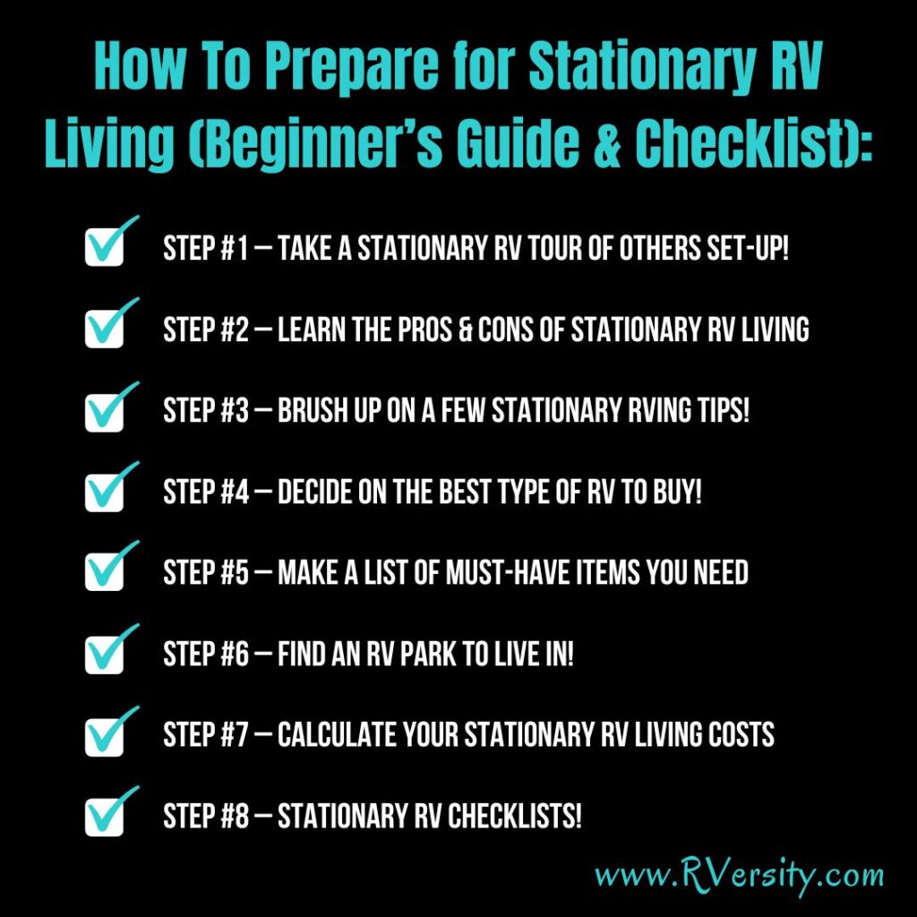 HOW TO PREPARE FOR STATIONARY RV LIVING (BEGINNERS GUIDE & CHECKLIST) RVersity
